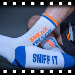 SneakFreaxx Chaussettes SNIFF IT 2 Blanc-Orange-Bleu